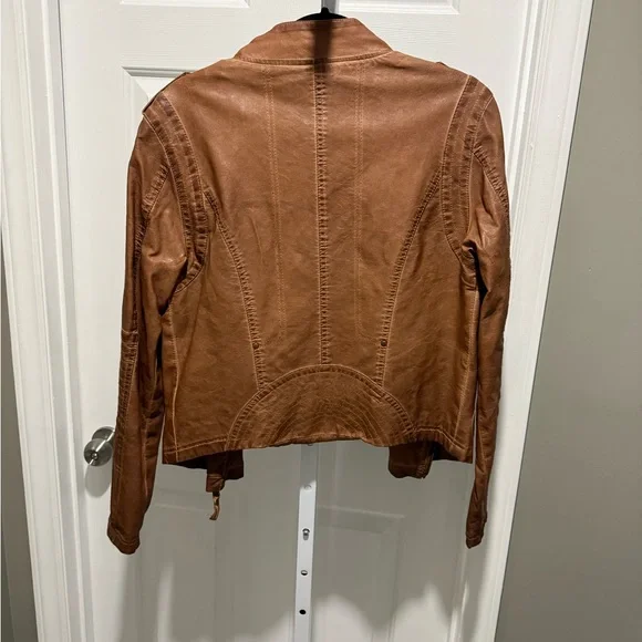 Brown Faux Leather Jacket - Picture 5 of 5